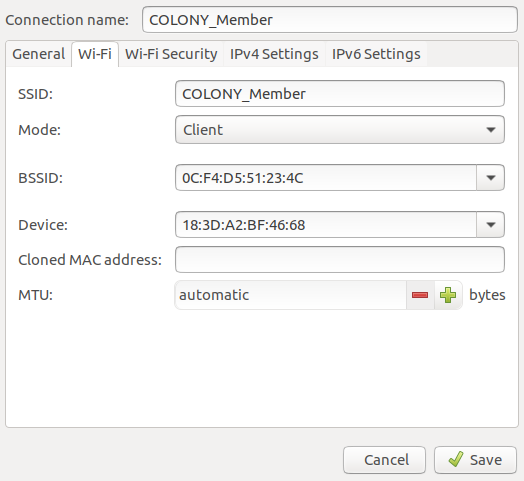 NetworkManager Wi-Fi Settings